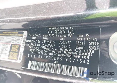 2026 Kia Sportage Lx из США, поврежденный, VIN 5XYK23DF9TG377542